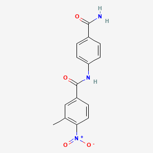 molecular formula C15H13N3O4 B4896754 N-(4-carbamoylphenyl)-3-methyl-4-nitrobenzamide CAS No. 6098-37-9
