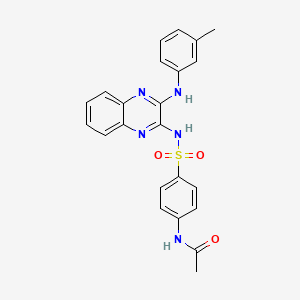 molecular formula C23H21N5O3S B4896844 N-[4-[[3-(3-methylanilino)quinoxalin-2-yl]sulfamoyl]phenyl]acetamide 