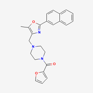 molecular formula C24H23N3O3 B4896884 1-(2-furoyl)-4-{[5-methyl-2-(2-naphthyl)-1,3-oxazol-4-yl]methyl}piperazine 