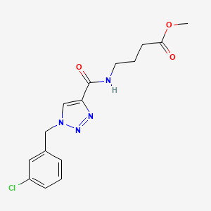molecular formula C15H17ClN4O3 B4896886 Methyl 4-[[1-[(3-chlorophenyl)methyl]triazole-4-carbonyl]amino]butanoate 