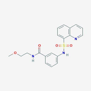molecular formula C19H19N3O4S B489697 N-(2-methoxyethyl)-3-[(8-quinolinylsulfonyl)amino]benzamide CAS No. 692745-72-5