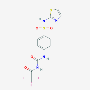 molecular formula C12H9F3N4O4S2 B489704 N-(1,3-thiazol-2-yl)-4-({[(trifluoroacetyl)amino]carbonyl}amino)benzenesulfonamide CAS No. 534559-49-4
