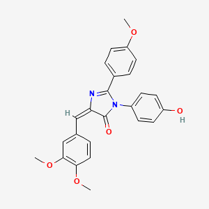 molecular formula C25H22N2O5 B4897147 (5E)-5-[(3,4-dimethoxyphenyl)methylidene]-3-(4-hydroxyphenyl)-2-(4-methoxyphenyl)imidazol-4-one 