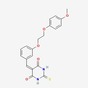 molecular formula C20H18N2O5S B4897157 5-[[3-[2-(4-Methoxyphenoxy)ethoxy]phenyl]methylidene]-2-sulfanylidene-1,3-diazinane-4,6-dione 