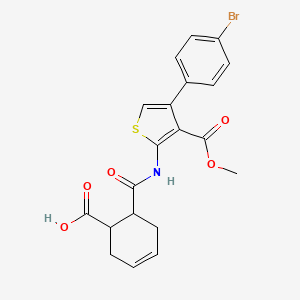 molecular formula C20H18BrNO5S B4897164 6-{[4-(4-Bromophenyl)-3-(methoxycarbonyl)thiophen-2-yl]carbamoyl}cyclohex-3-ene-1-carboxylic acid 