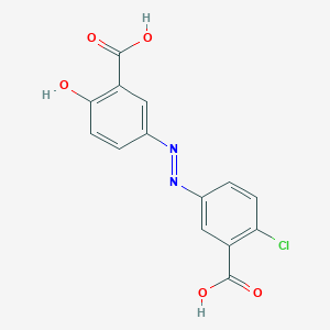 molecular formula C₁₄H₉ClN₂O₅ B048972 5-[(3-Carboxy-4-chlorophenyl)azo]salicylic acid CAS No. 93964-55-7