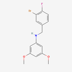 molecular formula C15H15BrFNO2 B4897203 N-[(3-bromo-4-fluorophenyl)methyl]-3,5-dimethoxyaniline 