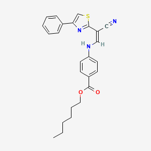 molecular formula C25H25N3O2S B4897232 hexyl 4-[[(Z)-2-cyano-2-(4-phenyl-1,3-thiazol-2-yl)ethenyl]amino]benzoate 