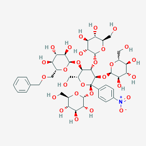 molecular formula C43H61NO28 B048974 4-Nitrophenyl-O-(6-O-benzyl)-glucopyranosyl(1--4)-O-glucopyranosyl(1--4)-O-glucopyranosyl(1--4)-O-glucopyranosyl(1--4)-glucopyranoside CAS No. 115850-12-9