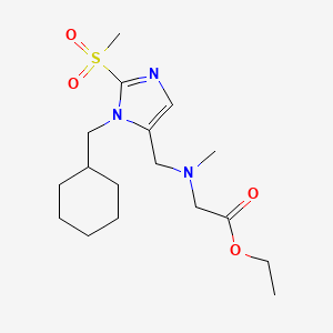 molecular formula C17H29N3O4S B4897416 Ethyl 2-[[3-(cyclohexylmethyl)-2-methylsulfonylimidazol-4-yl]methyl-methylamino]acetate 