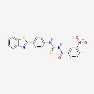 molecular formula C22H16N4O3S2 B4897443 N-[[4-(1,3-benzothiazol-2-yl)phenyl]carbamothioyl]-4-methyl-3-nitrobenzamide CAS No. 428471-31-2