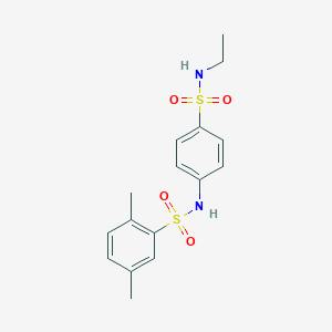 molecular formula C16H20N2O4S2 B489755 N-{4-[(ethylamino)sulfonyl]phenyl}-2,5-dimethylbenzenesulfonamide CAS No. 692746-23-9