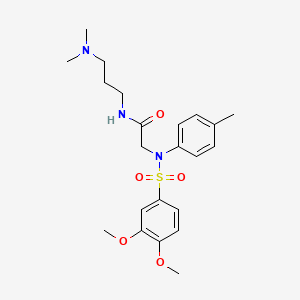 molecular formula C22H31N3O5S B4897627 N-[3-(DIMETHYLAMINO)PROPYL]-2-[N-(4-METHYLPHENYL)3,4-DIMETHOXYBENZENESULFONAMIDO]ACETAMIDE 
