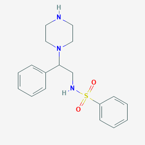 molecular formula C18H23N3O2S B4897678 N-(2-phenyl-2-piperazin-1-ylethyl)benzenesulfonamide 
