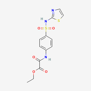 molecular formula C13H13N3O5S2 B4897696 ETHYL ({4-[(1,3-THIAZOL-2-YL)SULFAMOYL]PHENYL}CARBAMOYL)FORMATE 