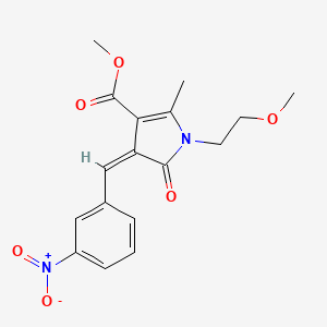 molecular formula C17H18N2O6 B4897808 methyl (4Z)-1-(2-methoxyethyl)-2-methyl-4-[(3-nitrophenyl)methylidene]-5-oxopyrrole-3-carboxylate 
