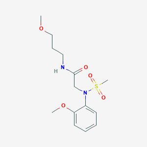 molecular formula C14H22N2O5S B4897902 2-[N-(2-METHOXYPHENYL)METHANESULFONAMIDO]-N-(3-METHOXYPROPYL)ACETAMIDE 