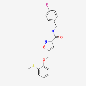molecular formula C20H19FN2O3S B4897989 N-(4-fluorobenzyl)-N-methyl-5-{[2-(methylthio)phenoxy]methyl}-3-isoxazolecarboxamide 