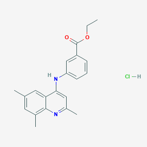 molecular formula C21H23ClN2O2 B4898016 Ethyl 3-[(2,6,8-trimethylquinolin-4-yl)amino]benzoate;hydrochloride 
