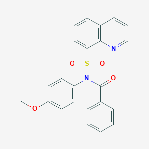 molecular formula C23H18N2O4S B489806 N-(4-methoxyphenyl)-N-quinolin-8-ylsulfonylbenzamide CAS No. 692763-49-8