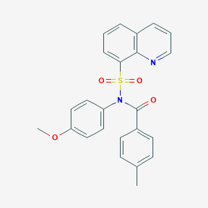 molecular formula C24H20N2O4S B489807 N-(4-methoxyphenyl)-4-methyl-N-quinolin-8-ylsulfonylbenzamide CAS No. 692763-50-1