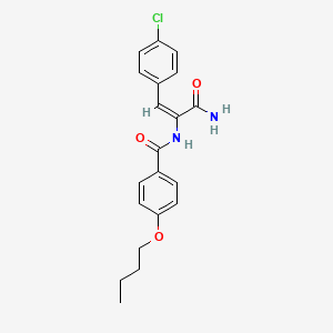 molecular formula C20H21ClN2O3 B4898245 N-[(E)-3-amino-1-(4-chlorophenyl)-3-oxoprop-1-en-2-yl]-4-butoxybenzamide 
