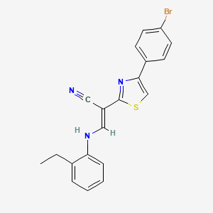molecular formula C20H16BrN3S B4898264 (E)-2-[4-(4-bromophenyl)-1,3-thiazol-2-yl]-3-(2-ethylanilino)prop-2-enenitrile 