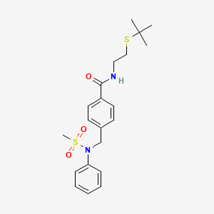 molecular formula C21H28N2O3S2 B4898280 N-(2-tert-butylsulfanylethyl)-4-[(N-methylsulfonylanilino)methyl]benzamide 