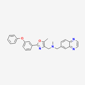 molecular formula C27H24N4O2 B4898347 N-methyl-N-[[5-methyl-2-(3-phenoxyphenyl)-1,3-oxazol-4-yl]methyl]-1-quinoxalin-6-ylmethanamine 