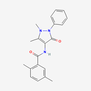 molecular formula C20H21N3O2 B4898429 N-(1,5-dimethyl-3-oxo-2-phenyl-2,3-dihydro-1H-pyrazol-4-yl)-2,5-dimethylbenzamide 