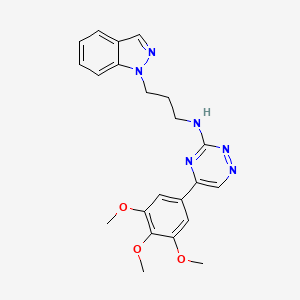molecular formula C22H24N6O3 B4898588 N-(3-indazol-1-ylpropyl)-5-(3,4,5-trimethoxyphenyl)-1,2,4-triazin-3-amine 
