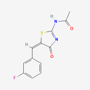 molecular formula C12H9FN2O2S B4898634 N-[(5E)-5-[(3-fluorophenyl)methylidene]-4-oxo-1,3-thiazol-2-yl]acetamide 