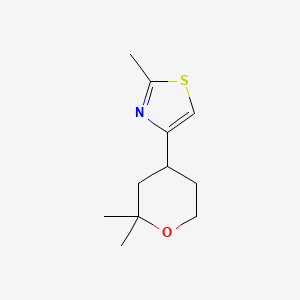 molecular formula C11H17NOS B4898684 Thiazole, 2-methyl-4-(tetrahydro-2,2-dimethyl-2H-pyran-4-yl)- CAS No. 88594-41-6
