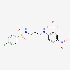 molecular formula C16H15ClF3N3O4S B4898705 4-CHLORO-N-(3-{[4-NITRO-2-(TRIFLUOROMETHYL)PHENYL]AMINO}PROPYL)BENZENE-1-SULFONAMIDE 