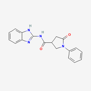 molecular formula C18H16N4O2 B4898715 N-(1,3-dihydro-2H-benzimidazol-2-ylidene)-5-oxo-1-phenylpyrrolidine-3-carboxamide 
