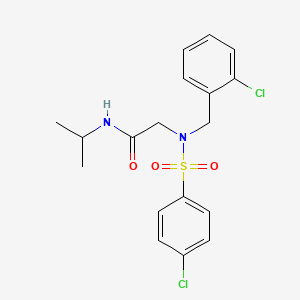 molecular formula C18H20Cl2N2O3S B4898858 N~2~-(2-chlorobenzyl)-N~2~-[(4-chlorophenyl)sulfonyl]-N-propan-2-ylglycinamide 