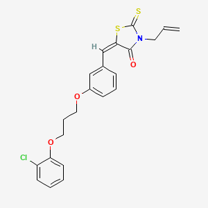 molecular formula C22H20ClNO3S2 B4898860 (5E)-5-[[3-[3-(2-chlorophenoxy)propoxy]phenyl]methylidene]-3-prop-2-enyl-2-sulfanylidene-1,3-thiazolidin-4-one 