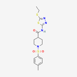 molecular formula C17H22N4O3S3 B4898869 N-(5-ethylsulfanyl-1,3,4-thiadiazol-2-yl)-1-(4-methylphenyl)sulfonylpiperidine-4-carboxamide 