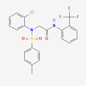 molecular formula C22H18ClF3N2O3S B4898937 N~2~-(2-chlorophenyl)-N~2~-[(4-methylphenyl)sulfonyl]-N-[2-(trifluoromethyl)phenyl]glycinamide 