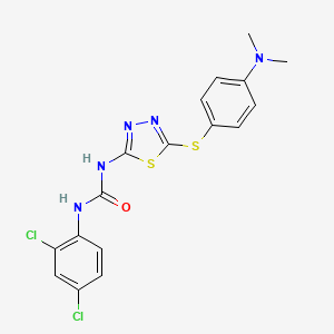 molecular formula C17H15Cl2N5OS2 B4898998 N-(2,4-dichlorophenyl)-N'-(5-{[4-(dimethylamino)phenyl]thio}-1,3,4-thiadiazol-2-yl)urea 