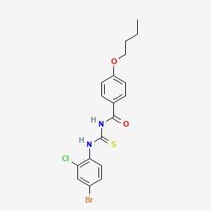 molecular formula C18H18BrClN2O2S B4899070 N-{[(4-bromo-2-chlorophenyl)amino]carbonothioyl}-4-butoxybenzamide 