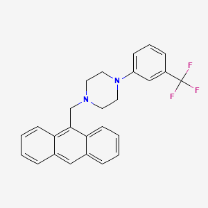 molecular formula C26H23F3N2 B4899100 1-(Anthracen-9-ylmethyl)-4-[3-(trifluoromethyl)phenyl]piperazine 