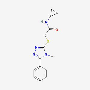 molecular formula C14H16N4OS B4899147 N-cyclopropyl-2-[(4-methyl-5-phenyl-4H-1,2,4-triazol-3-yl)sulfanyl]acetamide 