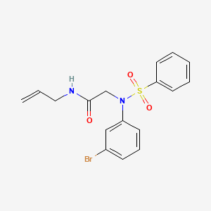 molecular formula C17H17BrN2O3S B4899180 N~1~-allyl-N~2~-(3-bromophenyl)-N~2~-(phenylsulfonyl)glycinamide CAS No. 6181-43-7