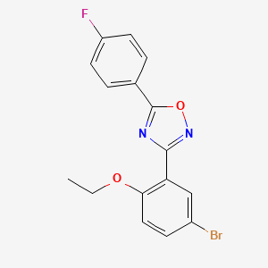 molecular formula C16H12BrFN2O2 B4899256 3-(5-bromo-2-ethoxyphenyl)-5-(4-fluorophenyl)-1,2,4-oxadiazole 