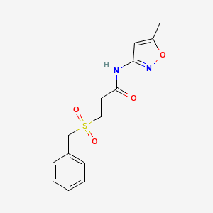 molecular formula C14H16N2O4S B4899363 N-(5-METHYL-1,2-OXAZOL-3-YL)-3-PHENYLMETHANESULFONYLPROPANAMIDE 