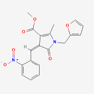molecular formula C19H16N2O6 B4899382 methyl (4Z)-1-(furan-2-ylmethyl)-2-methyl-4-[(2-nitrophenyl)methylidene]-5-oxopyrrole-3-carboxylate 
