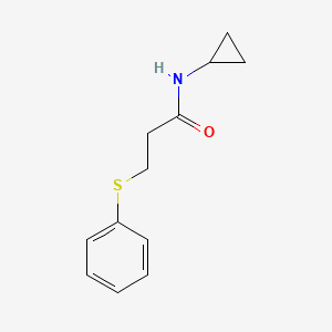 molecular formula C12H15NOS B4899724 N-cyclopropyl-3-phenylthiopropanamide 
