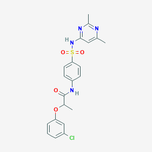 molecular formula C21H21ClN4O4S B4899733 2-(3-chlorophenoxy)-N-{4-[(2,6-dimethylpyrimidin-4-yl)sulfamoyl]phenyl}propanamide 