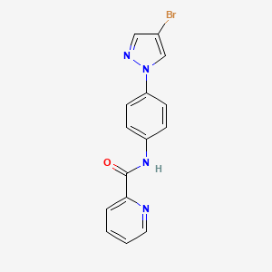 molecular formula C15H11BrN4O B4899741 N-[4-(4-bromopyrazol-1-yl)phenyl]pyridine-2-carboxamide 